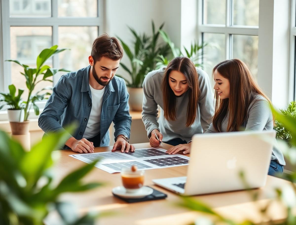 Team di startup e ricercatori al lavoro su progetti solari